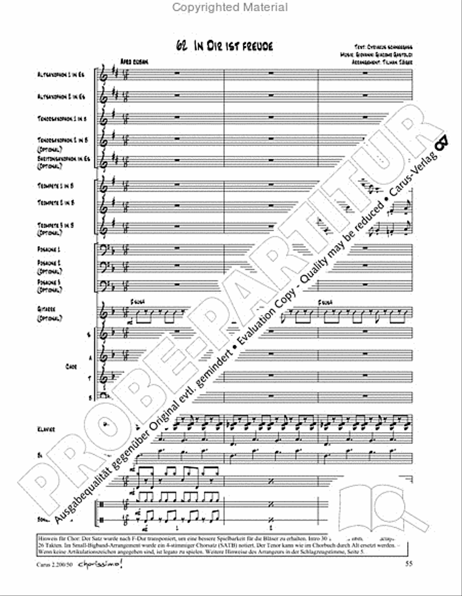 Chorissimo. Instrumentale Begleitarrangements fur Small Bigband, Vol. 3 Big Band scores gallery preview page 53