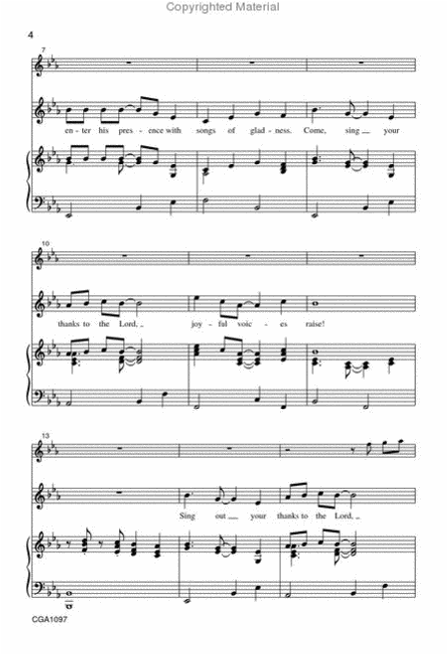 Come, Sing Your Thanks to the Lord Unison Choir scores gallery preview page 3