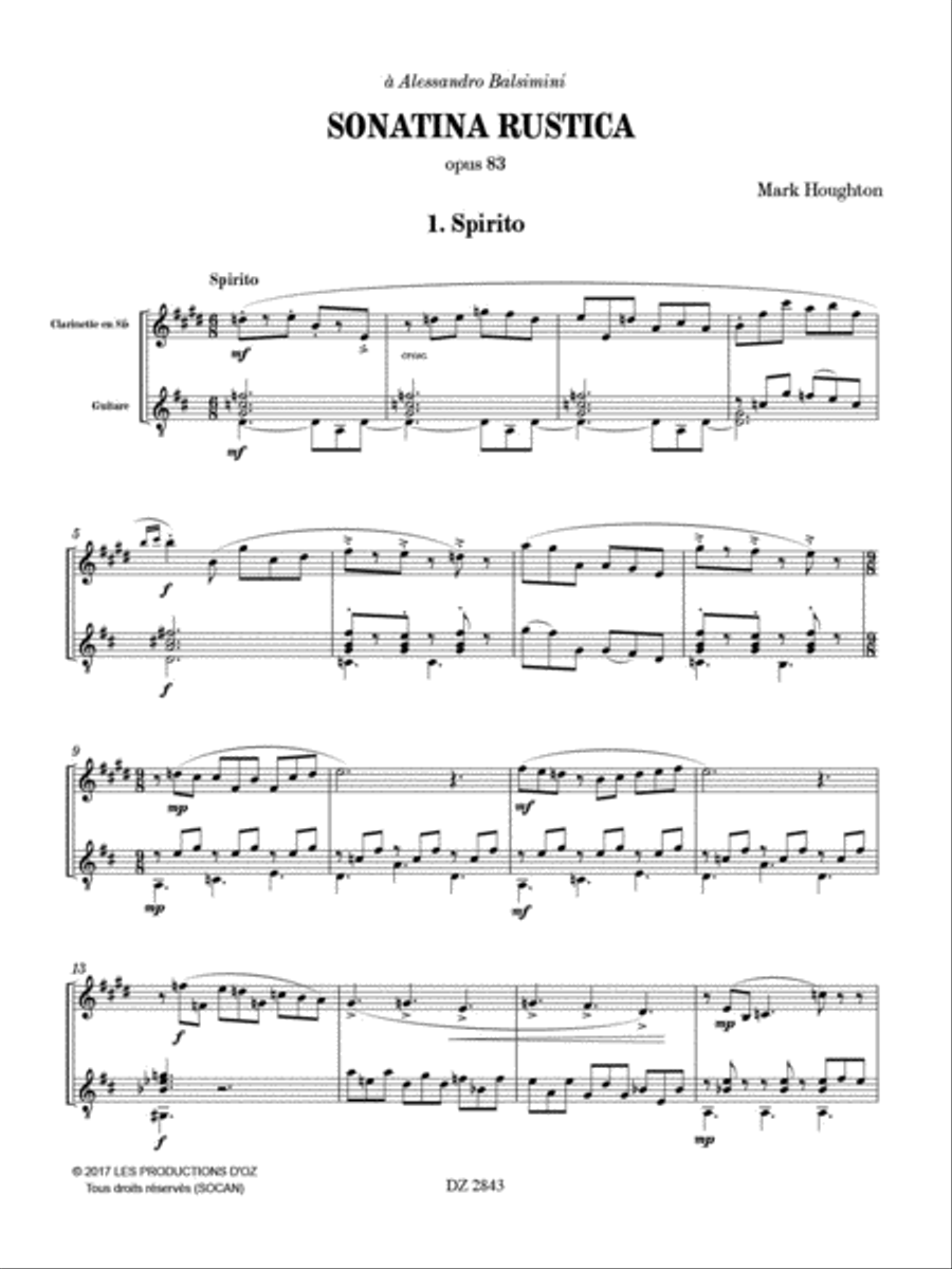 Sonatina Rustica Clarinet scores gallery preview page 2