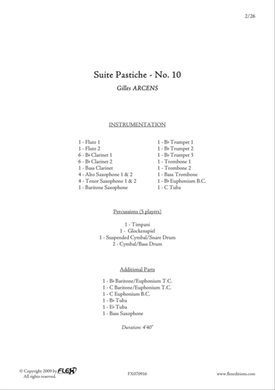 Suite Pastiche: No. 10 Concert Band scores gallery preview page 2