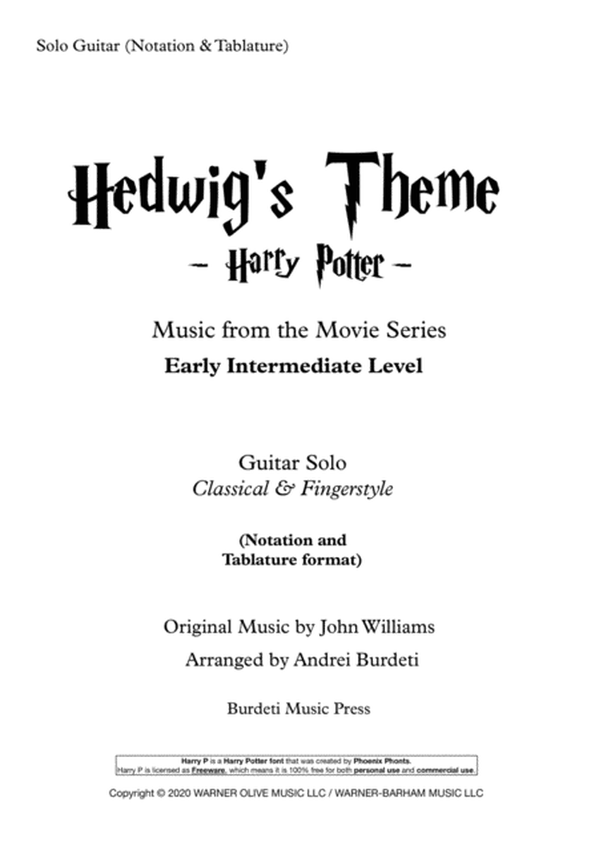 Hedwig's Theme from "Harry Potter" - Fingerstyle (Solo Guitar) image number null