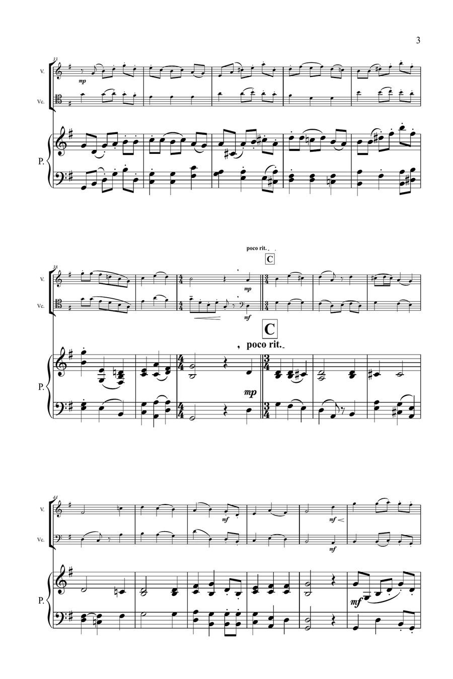 We Wish You a Merry Christmas - Piano Trio Piano Trio scores gallery preview page 3
