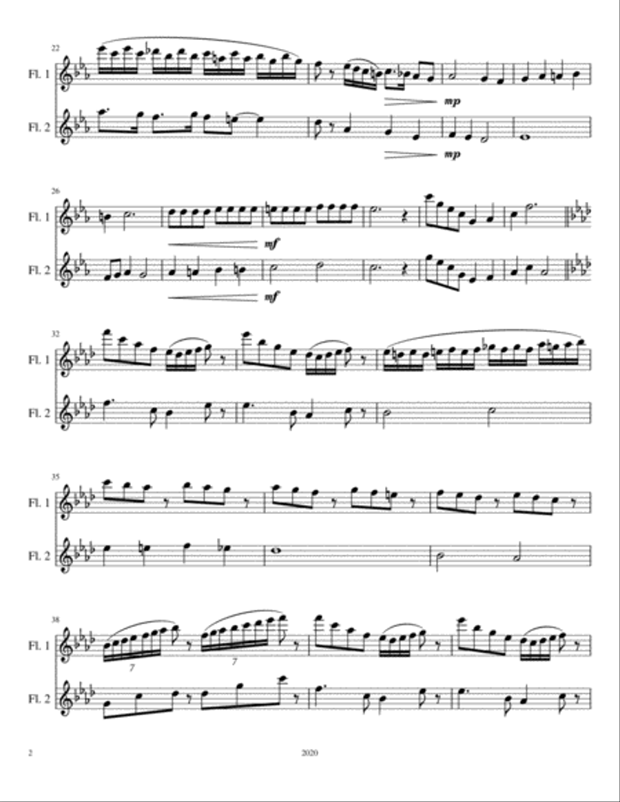 The Frozen Pond Flute Duet scores gallery preview page 2