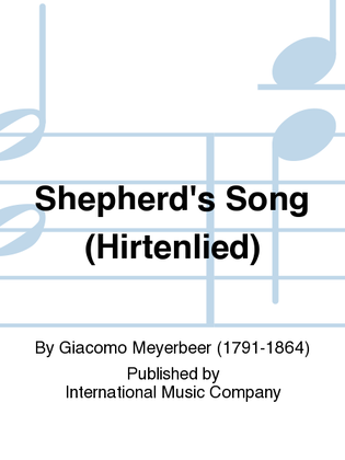 Book cover for Shepherd'S Song (Hirtenlied) (With B Flat Clar. Obl.)
