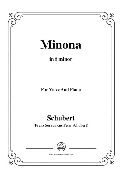 Schubert-Minona,in f minor,for Voice&Piano image number null