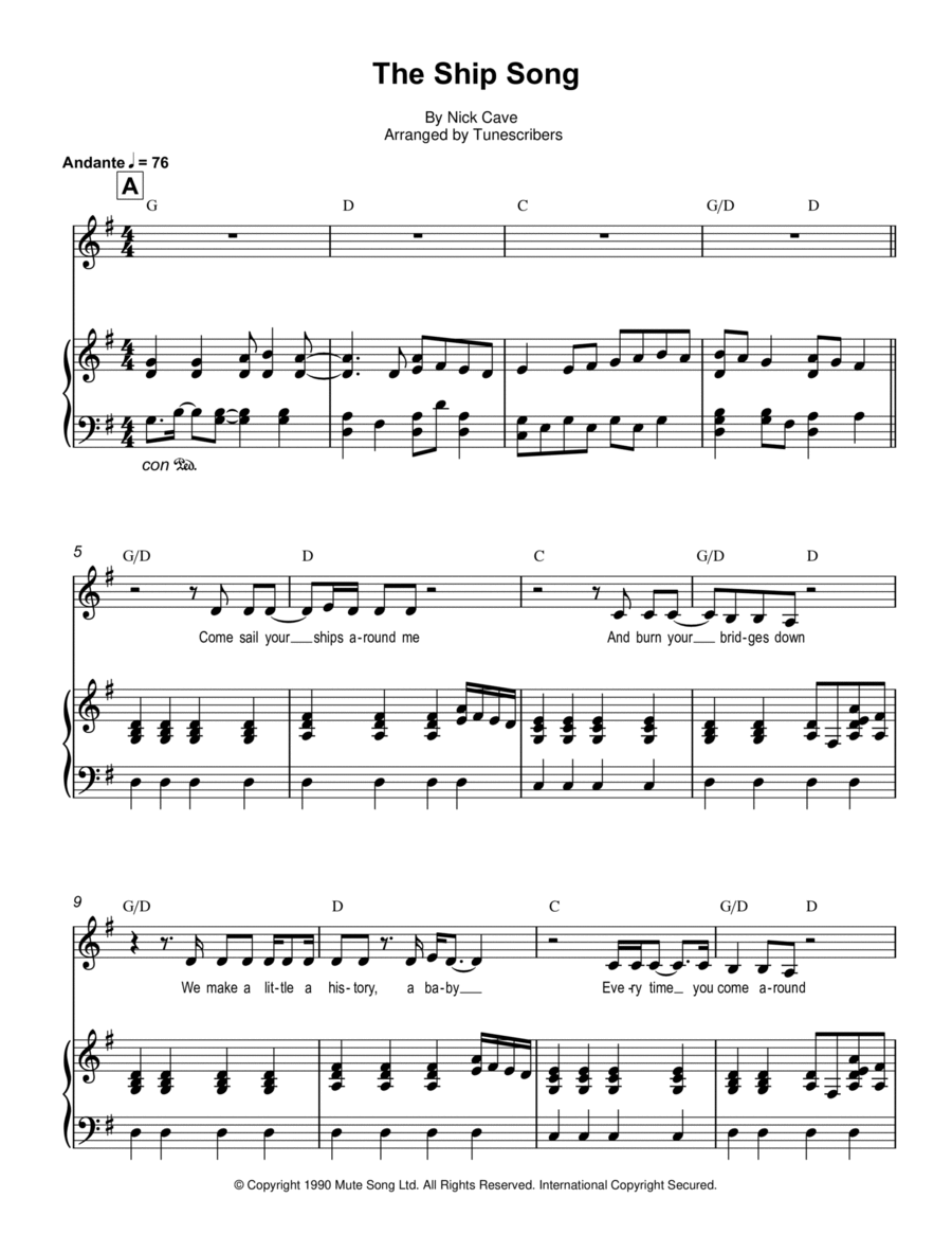 The Ship Song Voice scores gallery preview page 1