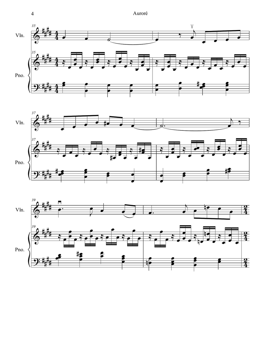 Auroré Auroré Violin Solo scores gallery preview page 4