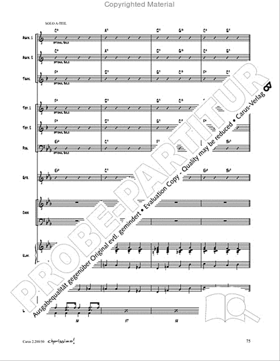 Chorissimo. Instrumentale Begleitarrangements fur Small Bigband, Vol. 3 Big Band scores gallery preview page 73