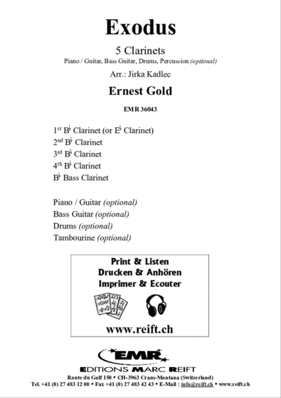 Exodus Exodus Clarinet scores gallery preview page 2