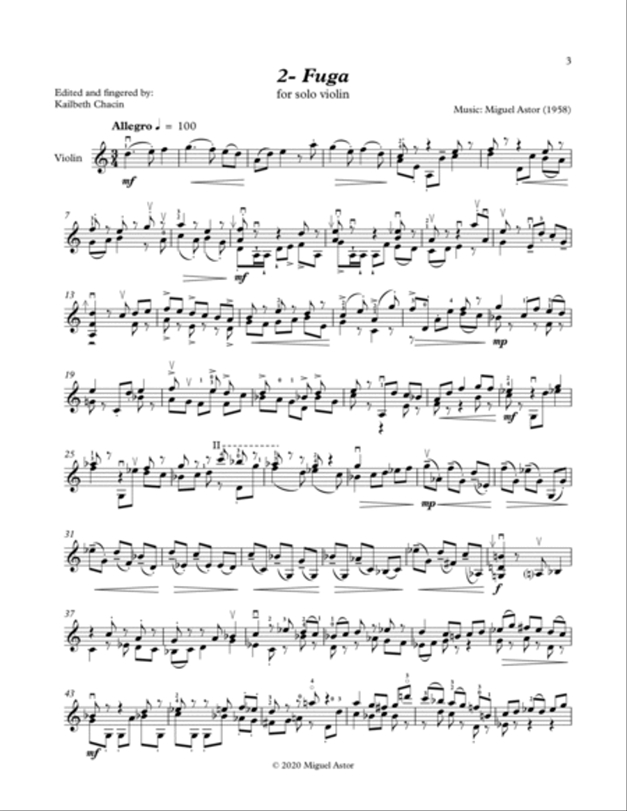 Three studies for violin solo Violin Solo scores gallery preview page 4