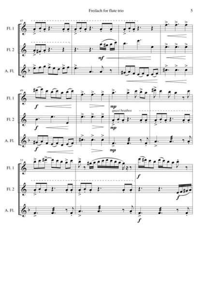 Freilach (Fraylach) for flute trio (2 flutes and 1 alto flute) image number null