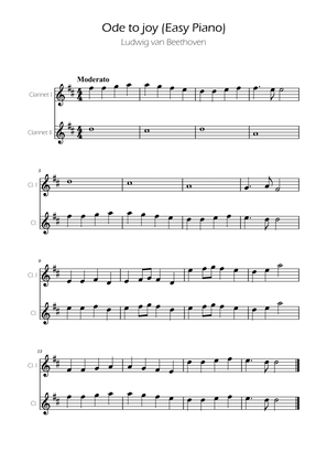 Ode To Joy - Easy Clarinet Duet