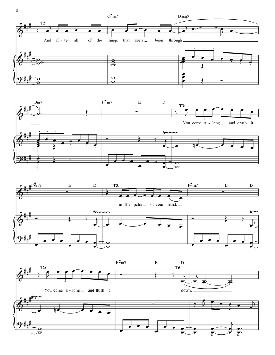 Precious Little Dream / AIDS Is God's Punishment (from A Strange Loop) Voice scores gallery preview page 2