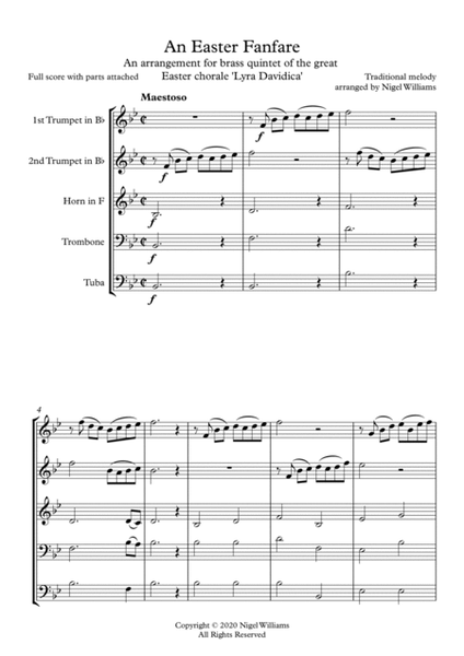 An Easter Fanfare, Lyra Davidica, for Brass Quintet image number null