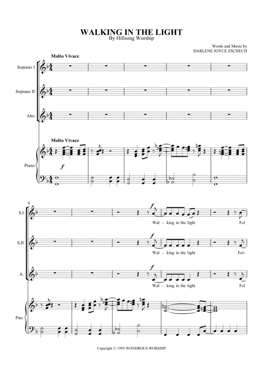 Walking In The Light SSA scores gallery preview page 1