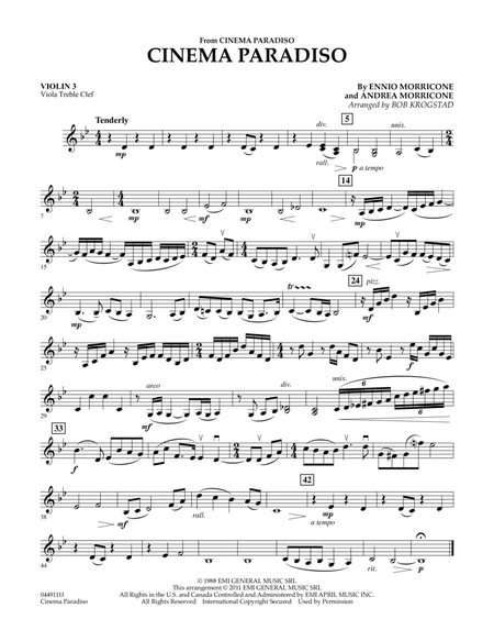 Cinema Paradiso - Violin 3 (Viola Treble Clef)