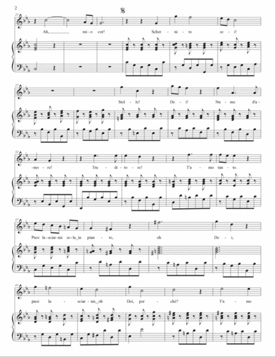 HANDEL: Ah, mio cor! (transposed to C minor) Voice scores gallery preview page 3