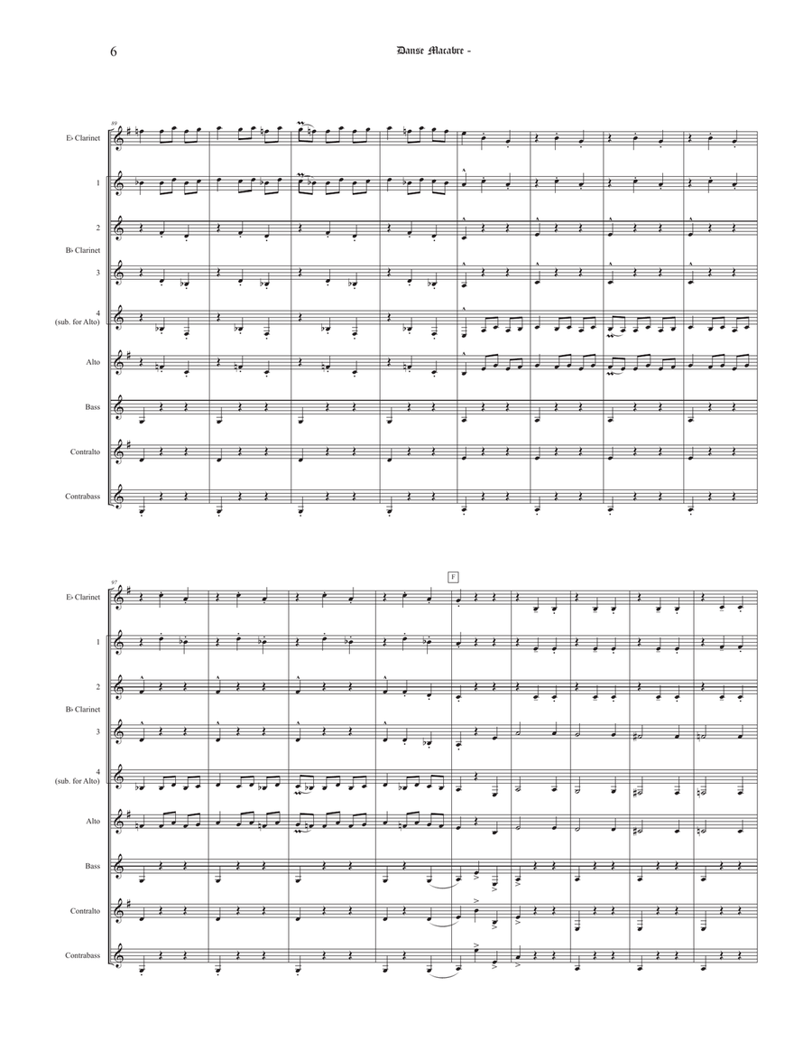 Danse Macabre (for Clarinet Choir) Clarinet Choir scores gallery preview page 6