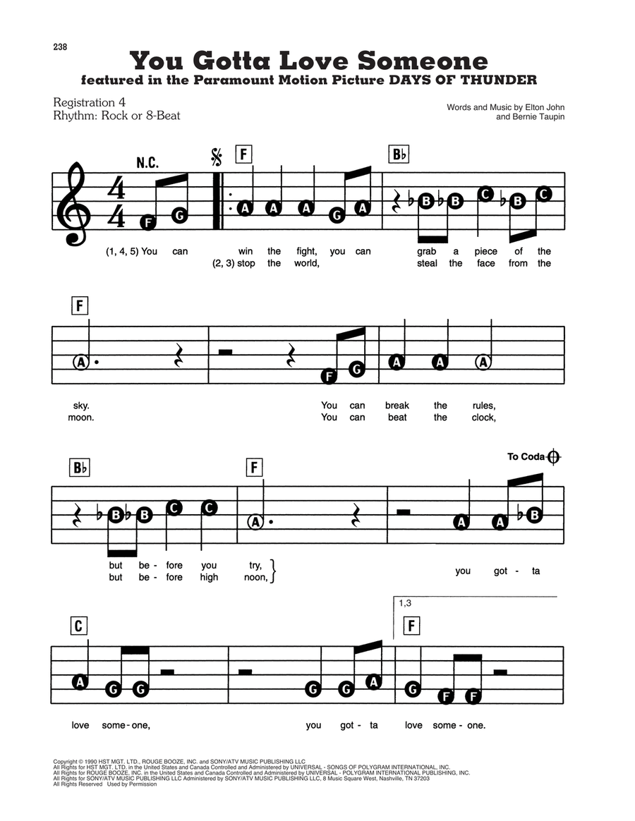 You Gotta Love Someone You Gotta Love Someone Electronic Keyboard scores gallery preview page 1