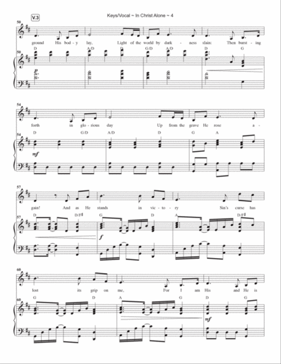 In Christ Alone Piano, Vocal, Guitar scores gallery preview page 5