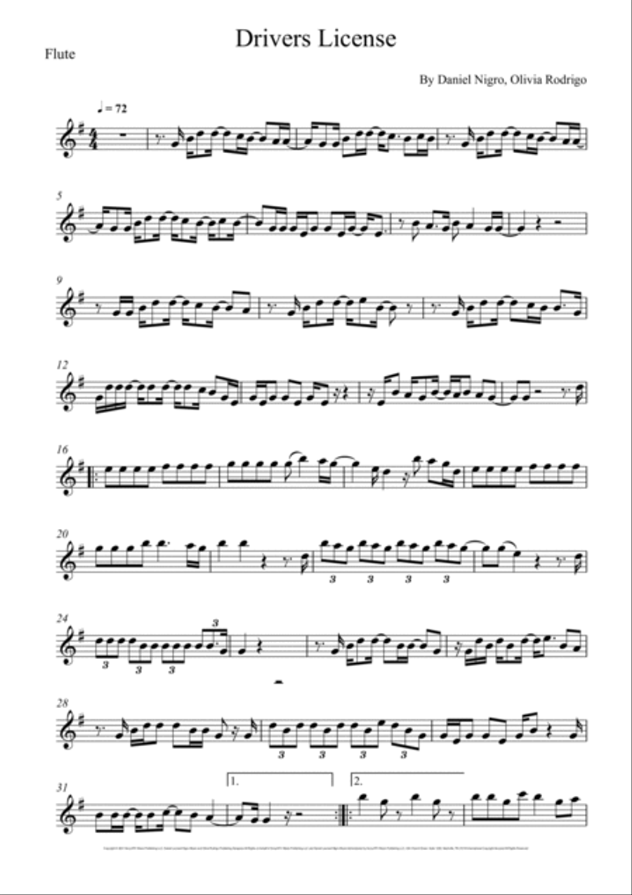 Drivers License Drivers License Flute Solo scores gallery preview page 5