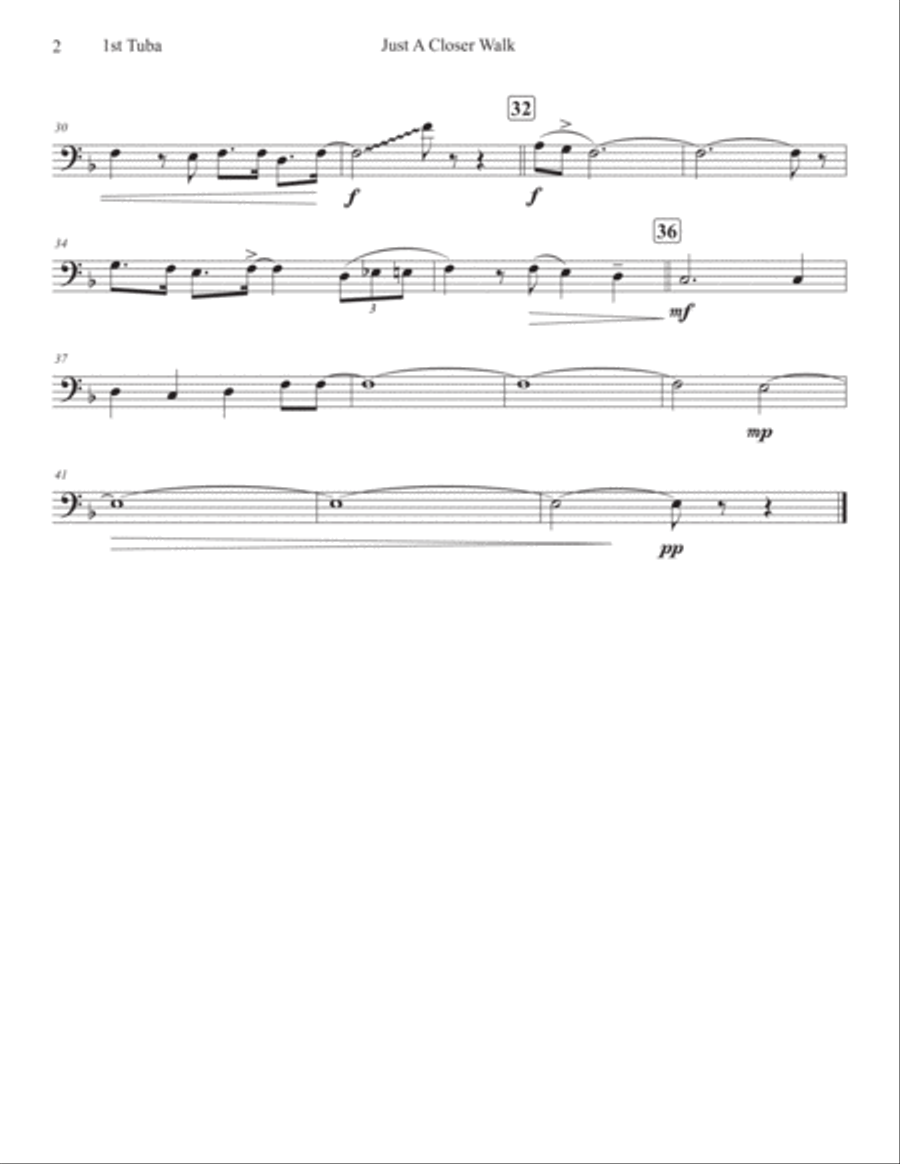Just A Closer Walk (for Tuba Quartet) Tuba Quartet scores gallery preview page 6