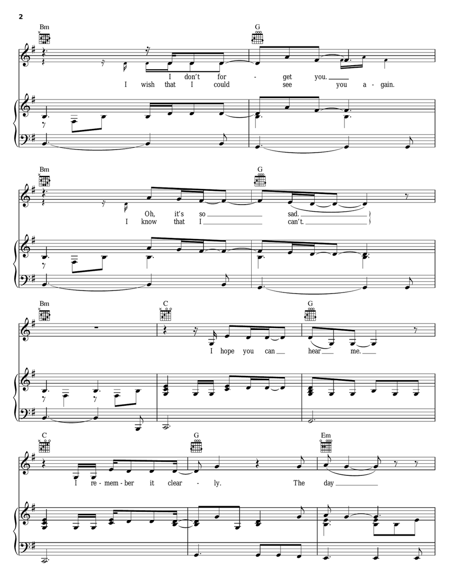 Slipped Away Slipped Away Piano, Vocal, Guitar scores gallery preview page 2