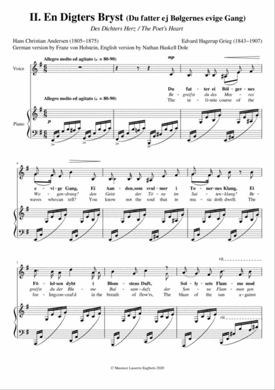 Du fatter ej Bølgernes evige Gang [Low Voice; Key: Em] Low Voice scores gallery preview page 1