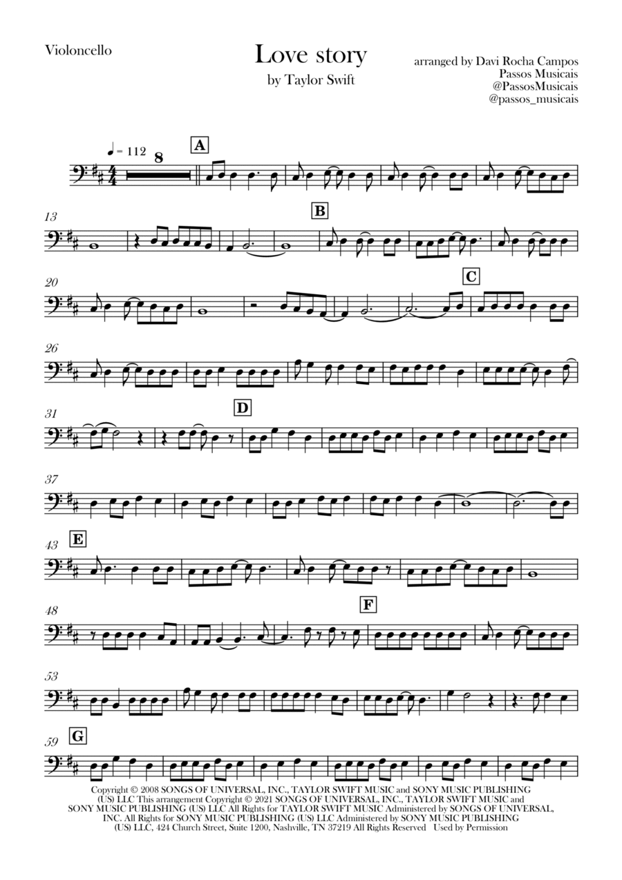 Love Story Cello Solo scores gallery preview page 1
