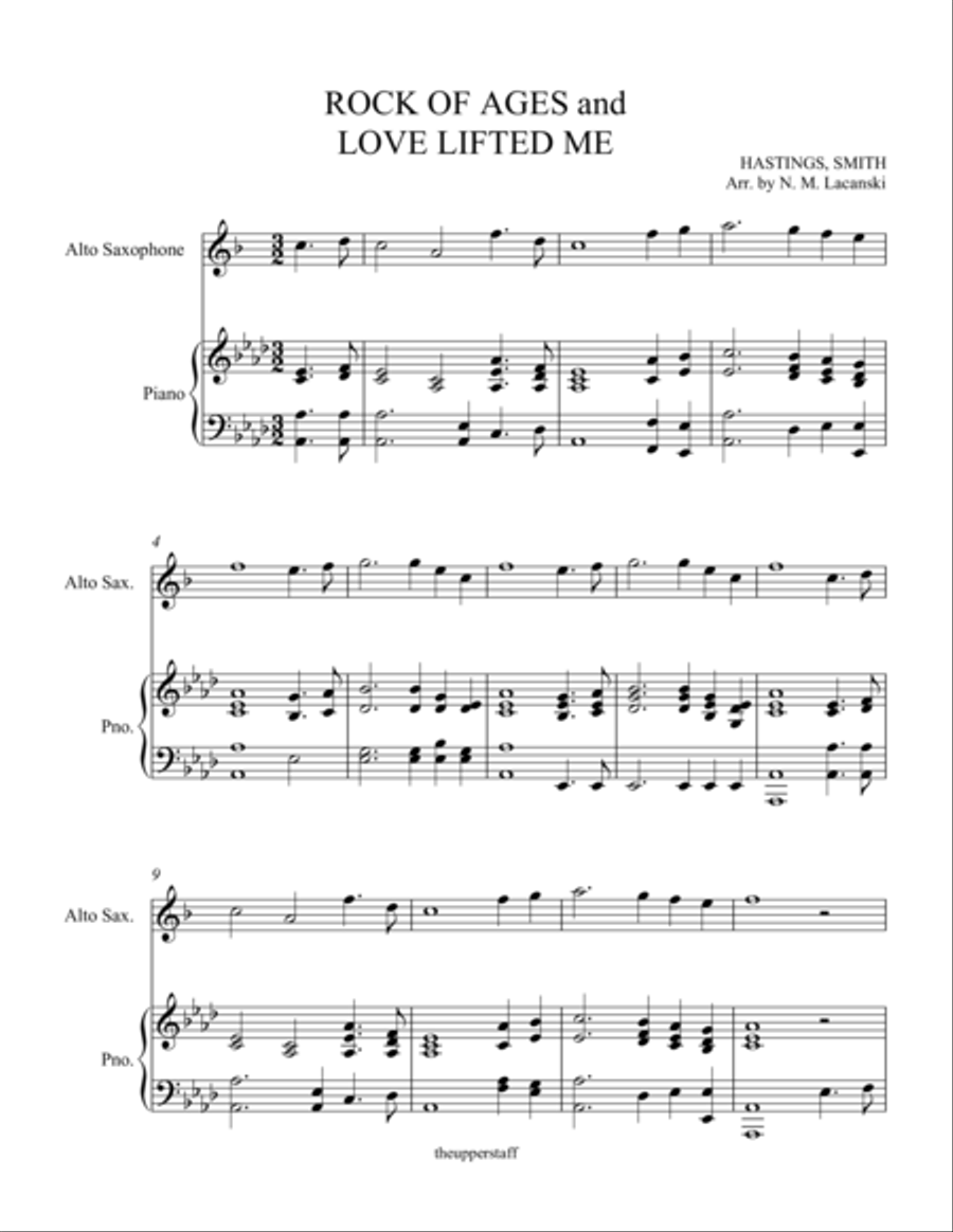 Rock of Ages and Love Lifted Me Woodwind Duet scores gallery preview page 1