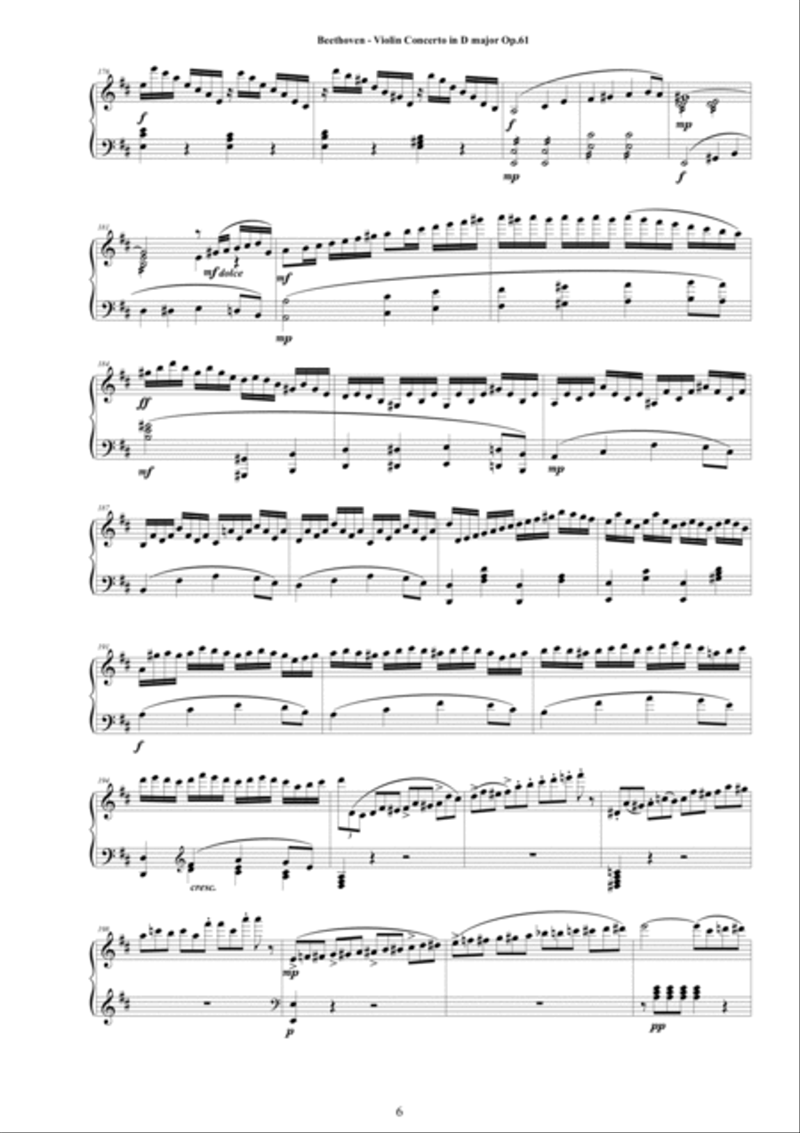 Beethoven - Violin Concerto in D major Op.61 - Piano Version Violin Solo scores gallery preview page 6