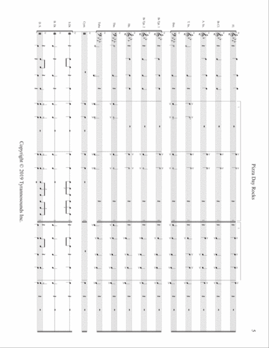 Pizza Day Rocks Concert Band scores gallery preview page 6