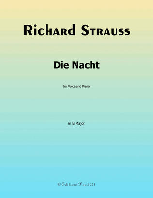 Book cover for Die Nacht, by Richard Strauss, in B Major