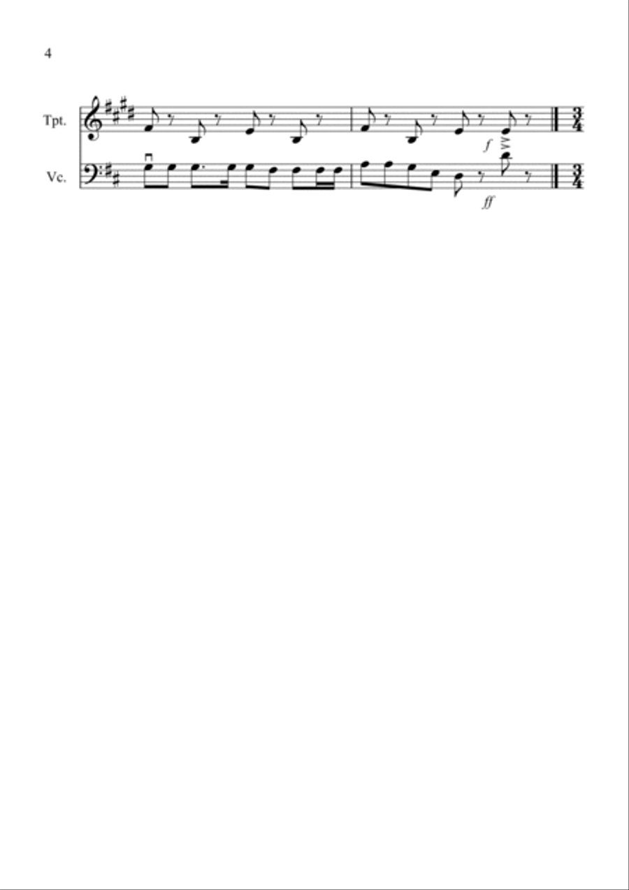 8 Easy Christmas Duets for Trumpet and Cello 8 Easy Christmas Duets for Trumpet and Cello Trumpet Duet scores gallery preview page 4