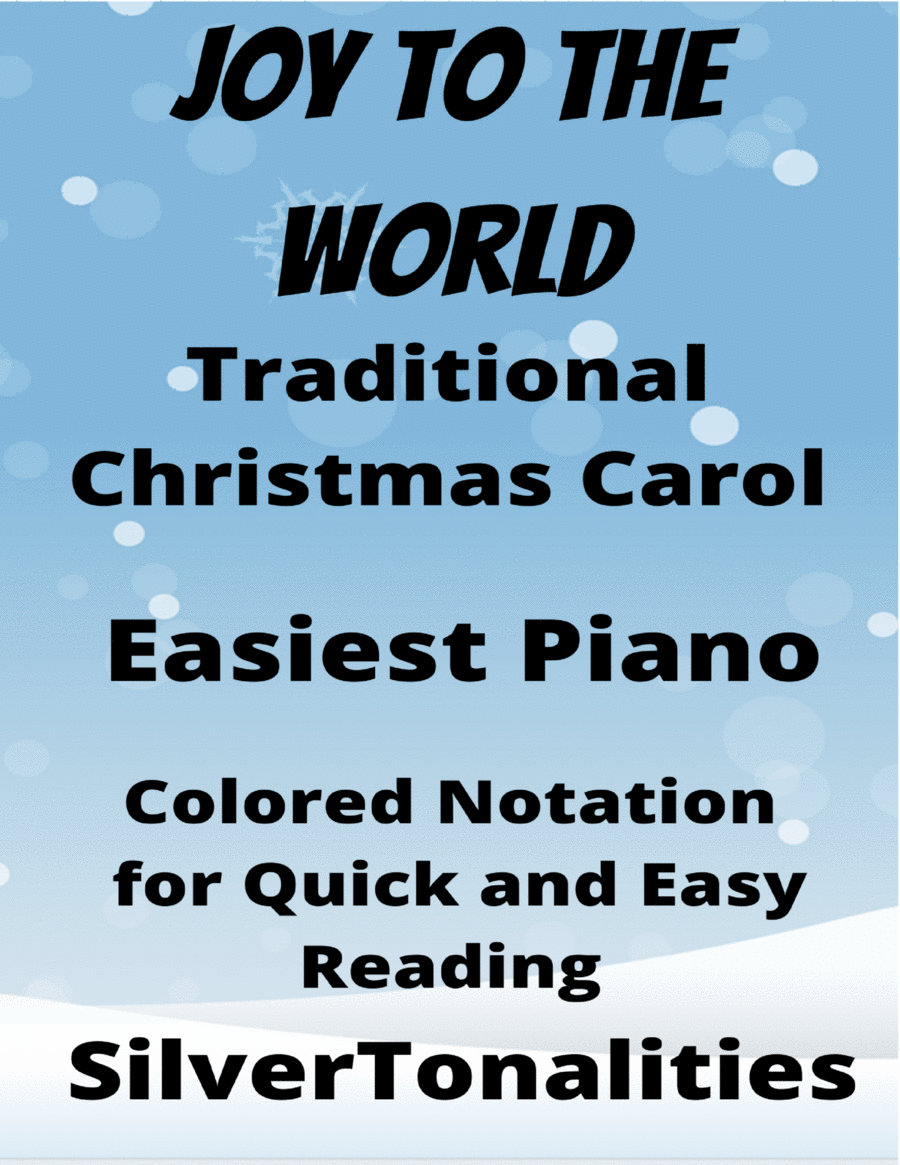 Joy to the World Easy Piano Sheet Music with Colored Notation Piano Method scores gallery preview page 1