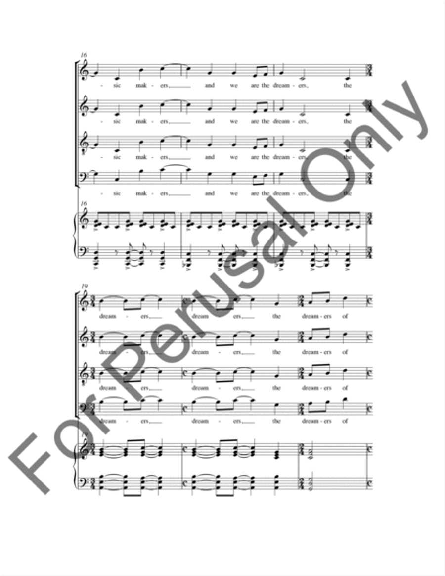 We Are The Music Makers (Choral Score) 4-Part scores gallery preview page 4