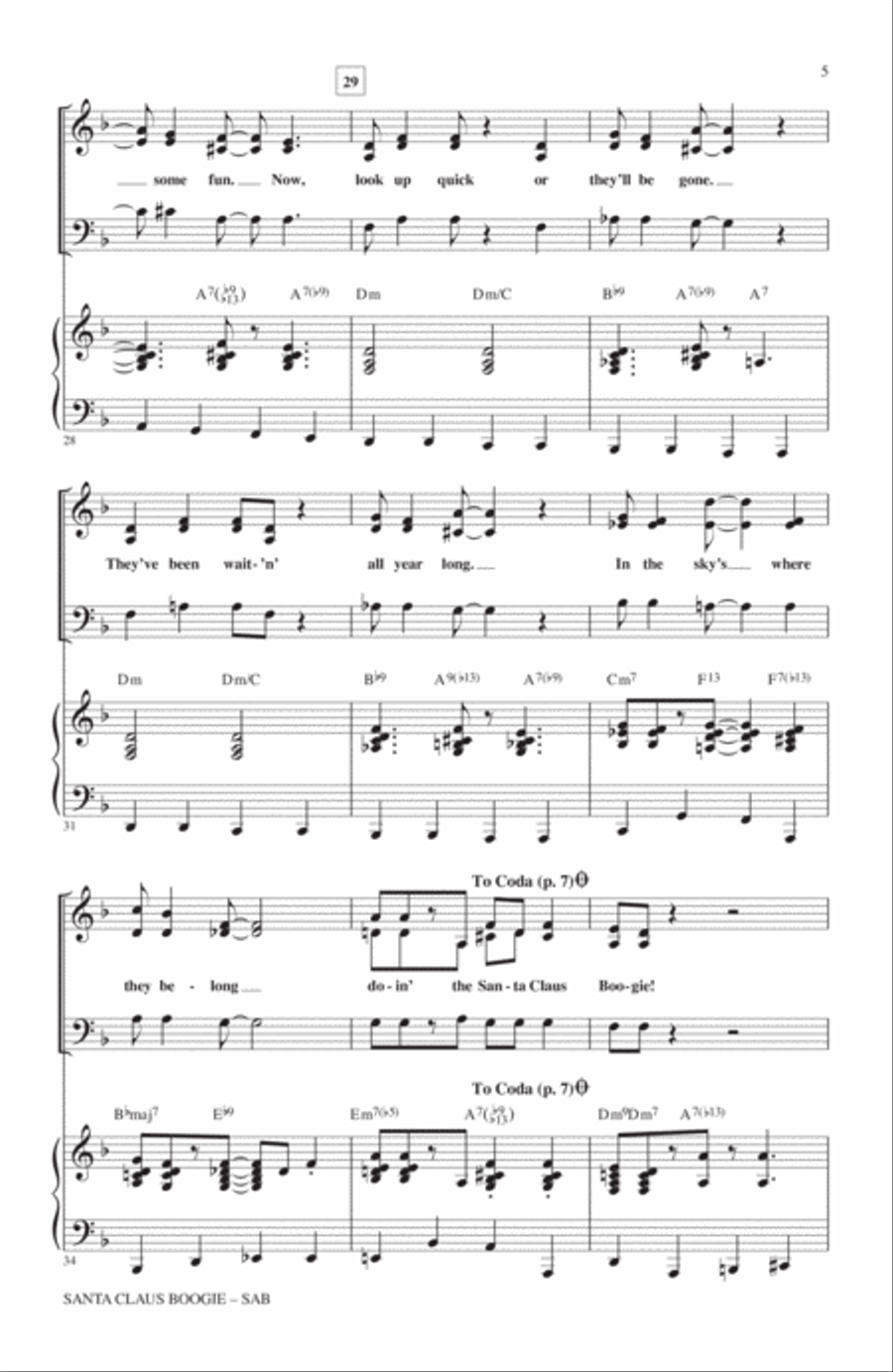 Santa Claus Boogie Santa Claus Boogie 3-Part scores gallery preview page 4