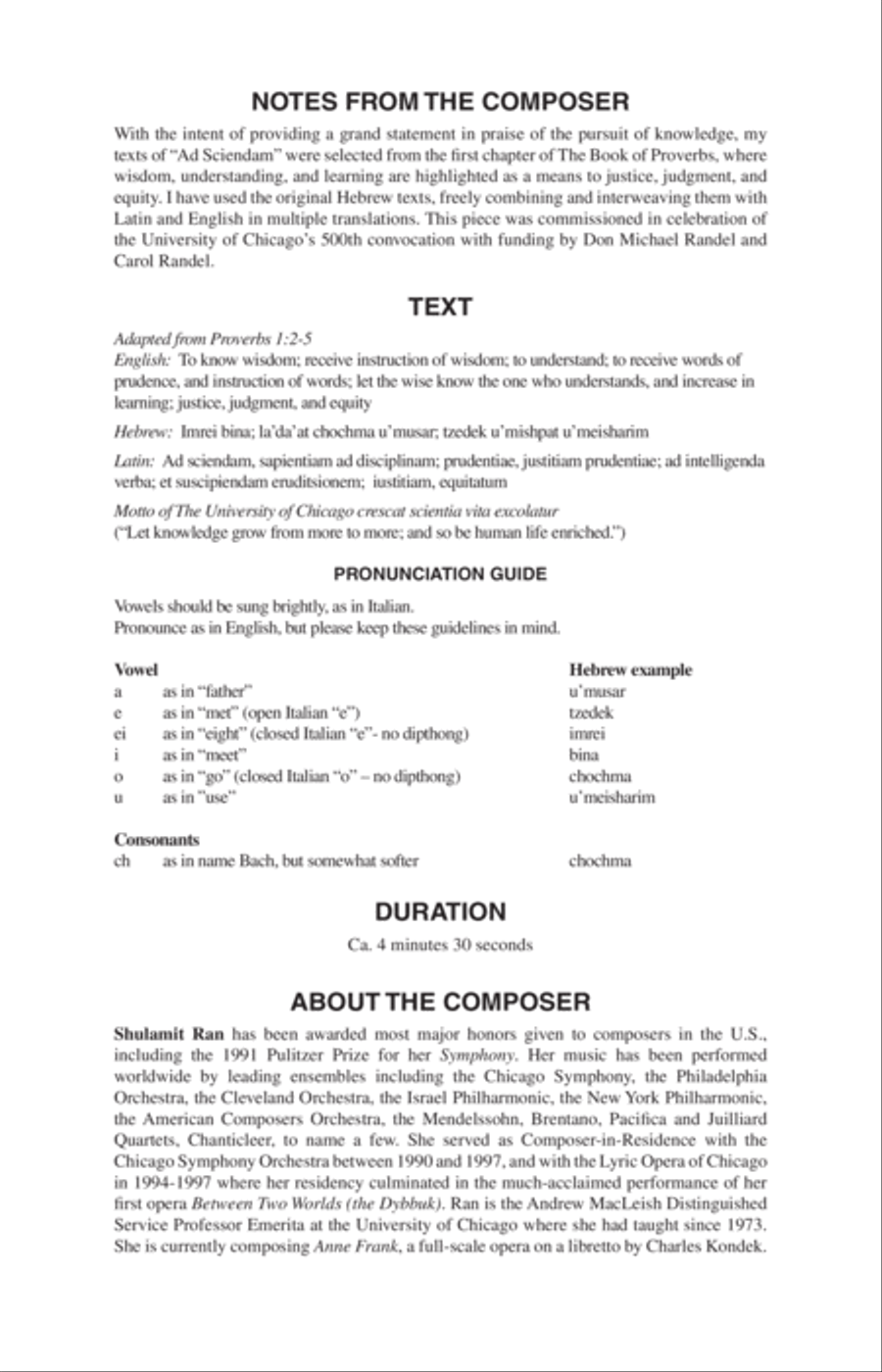 Ad Sciendam 4-Part scores gallery preview page 15