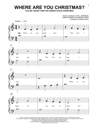 Where Are You Christmas? (from How The Grinch Stole Christmas) (arr. Phillip Keveren)