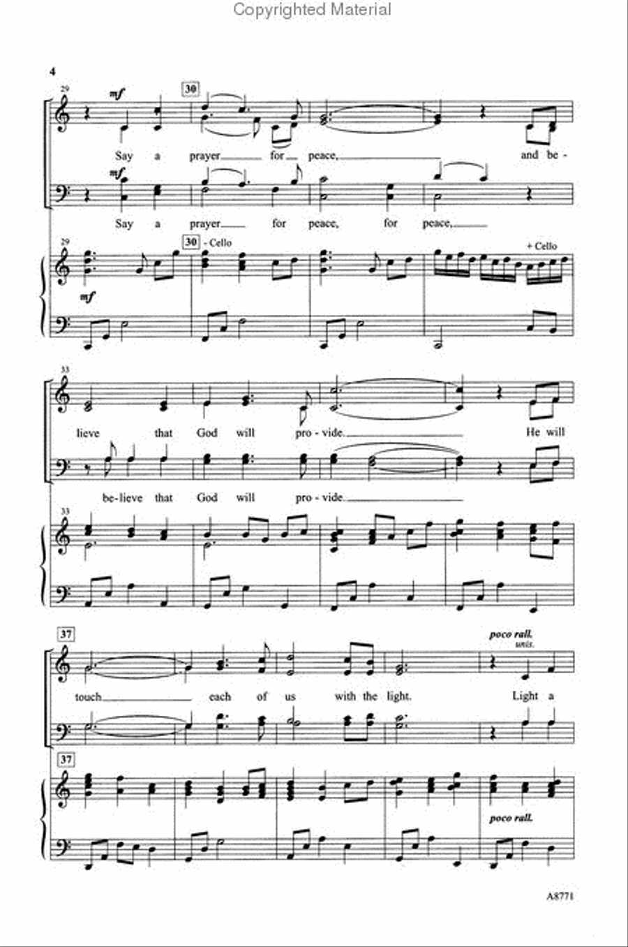 Light a Candle for Peace 4-Part scores gallery preview page 3