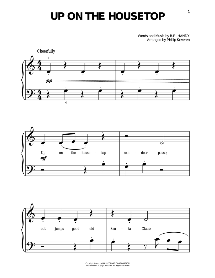 Up On The Housetop Piano Solo scores gallery preview page 1