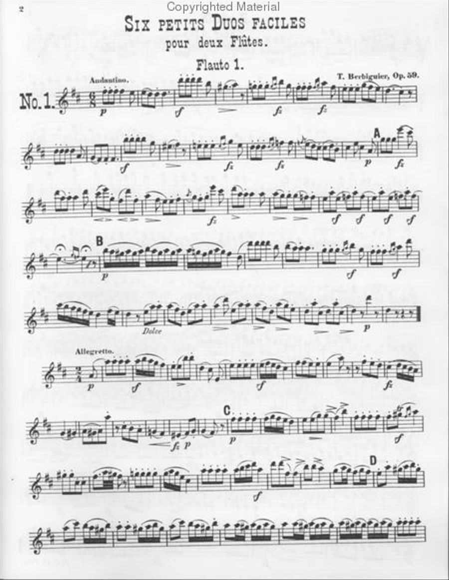 6 Petits Duets Faciles 6 Petits Duets Faciles Flute Duet scores gallery preview page 2