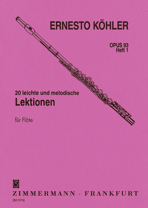 Book cover for 20 Easy and Melodic Exercises Op. 93 Heft 1