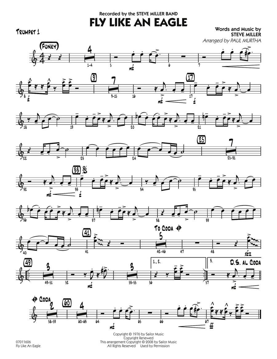 Fly Like An Eagle - Trumpet 1 Jazz Ensemble scores gallery preview page 1