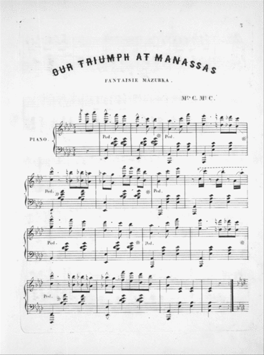 Our Triumph at Manassas, Fantaisie Mazurka Piano Solo scores gallery preview page 2