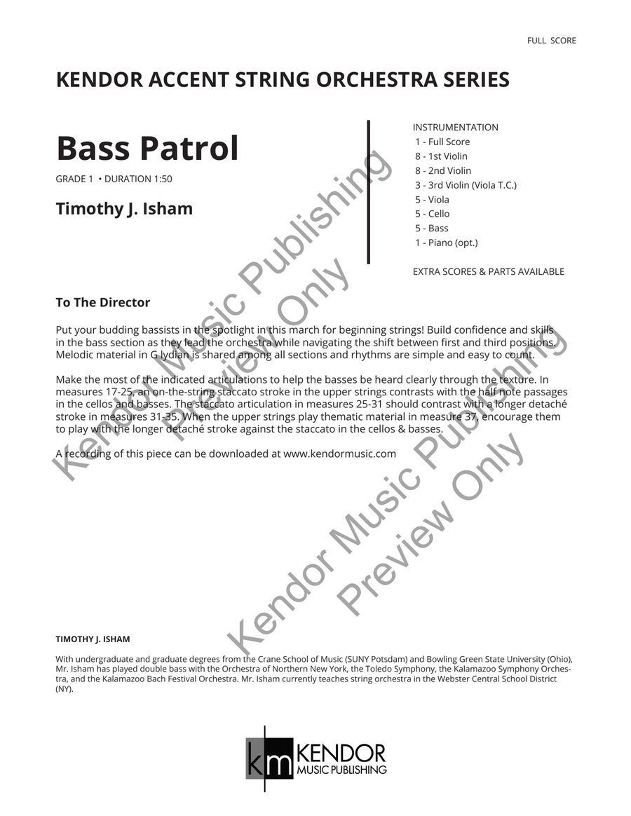 Bass Patrol (Score) Bass Patrol (Score) String Orchestra scores gallery preview page 2