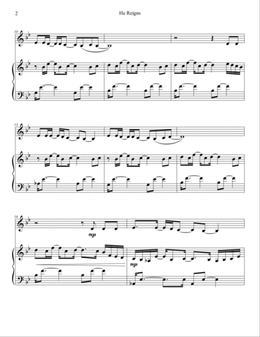 He Reigns Clarinet Solo scores gallery preview page 3