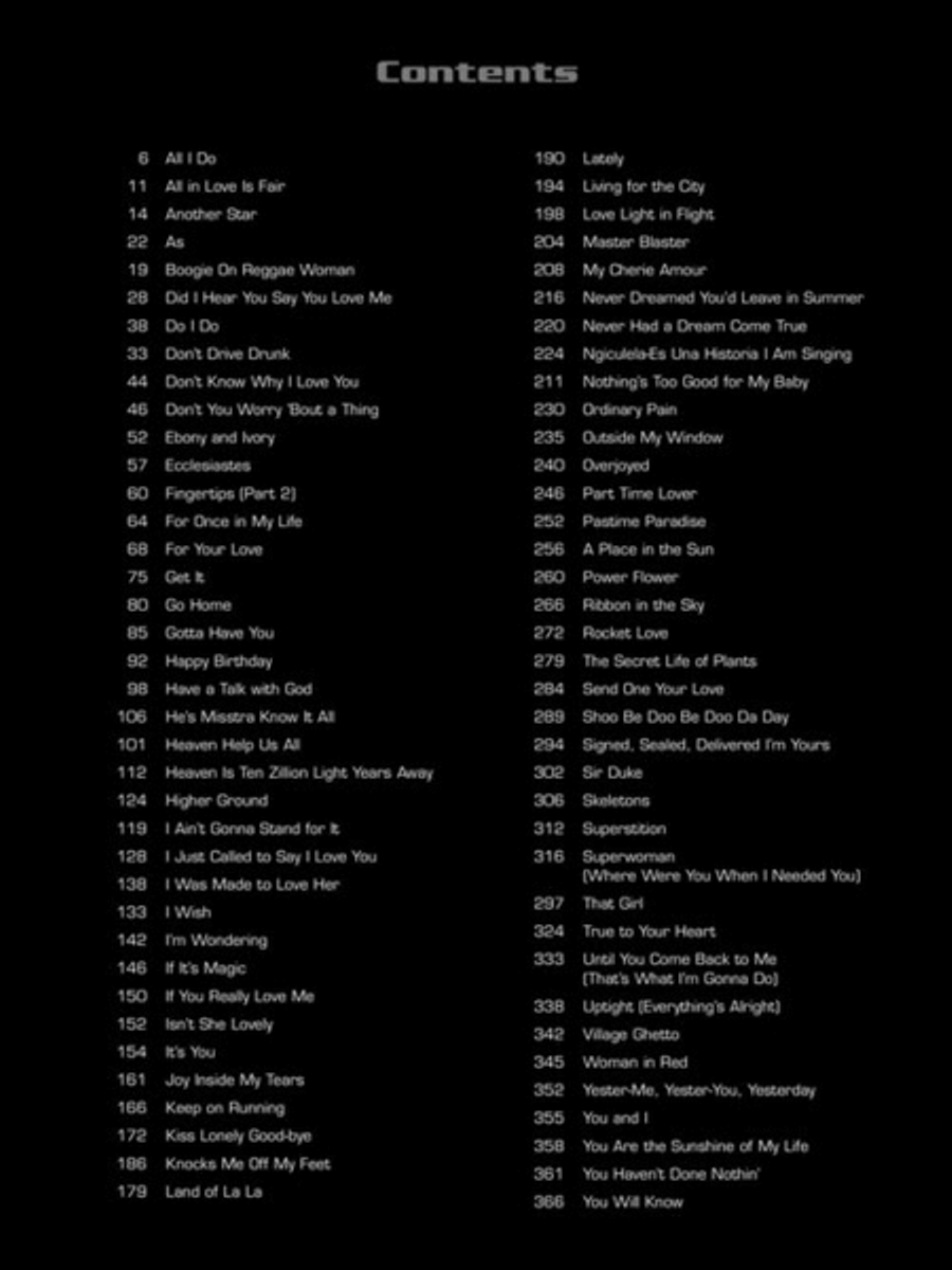 The Stevie Wonder Anthology Piano, Vocal, Guitar scores gallery preview page 2