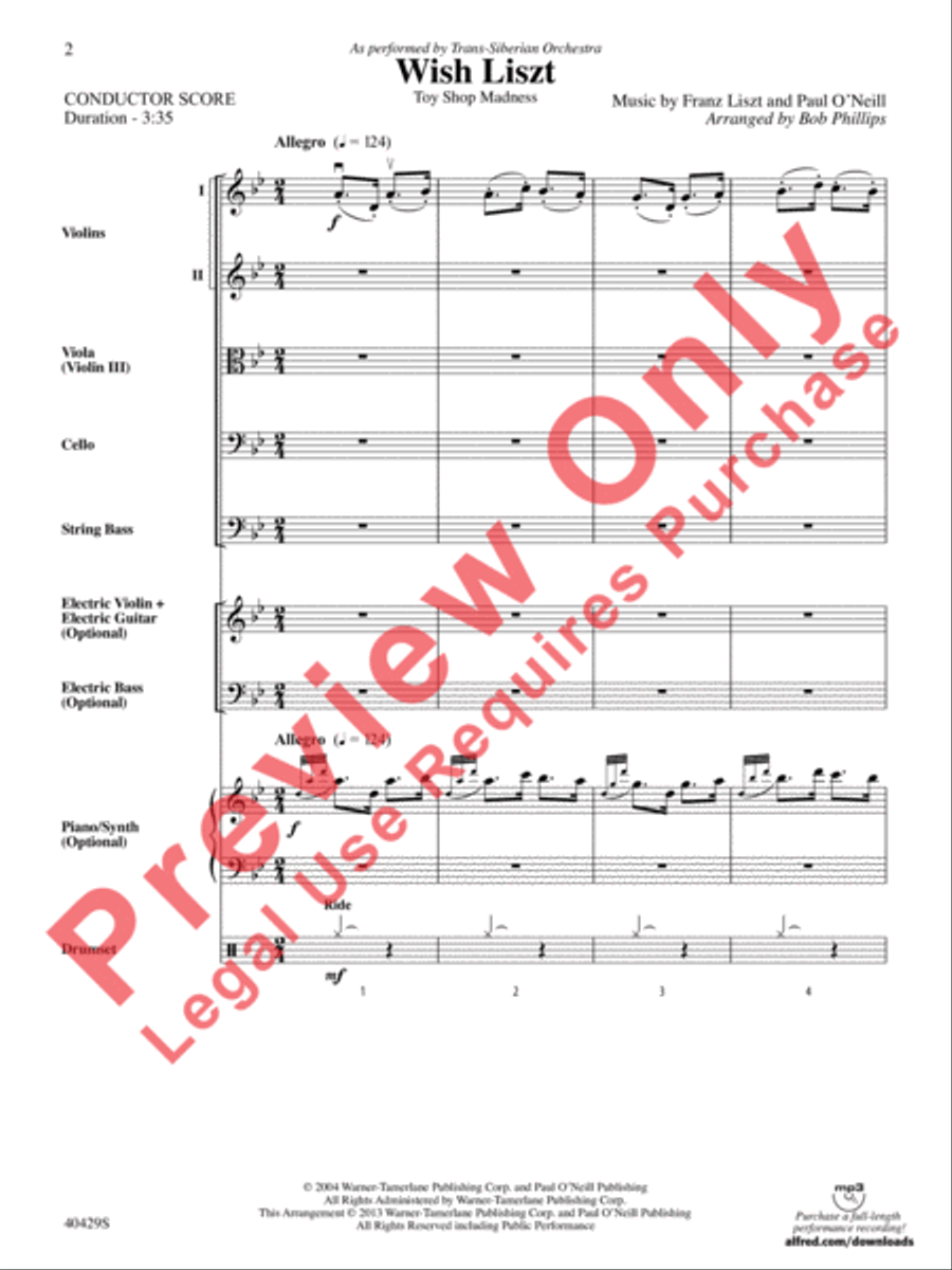Wish Liszt Wish Liszt String Orchestra scores gallery preview page 3