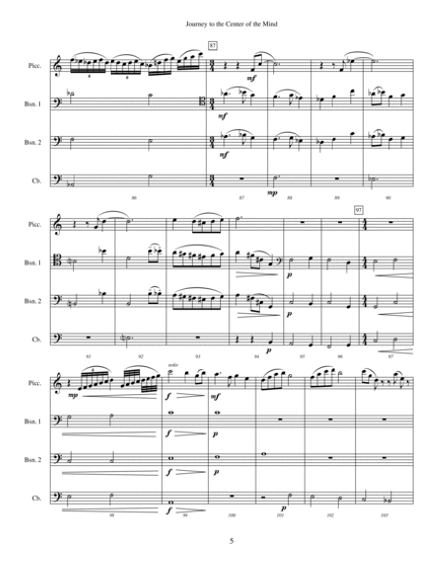Journey to the Center of the Mind Small Ensemble scores gallery preview page 5